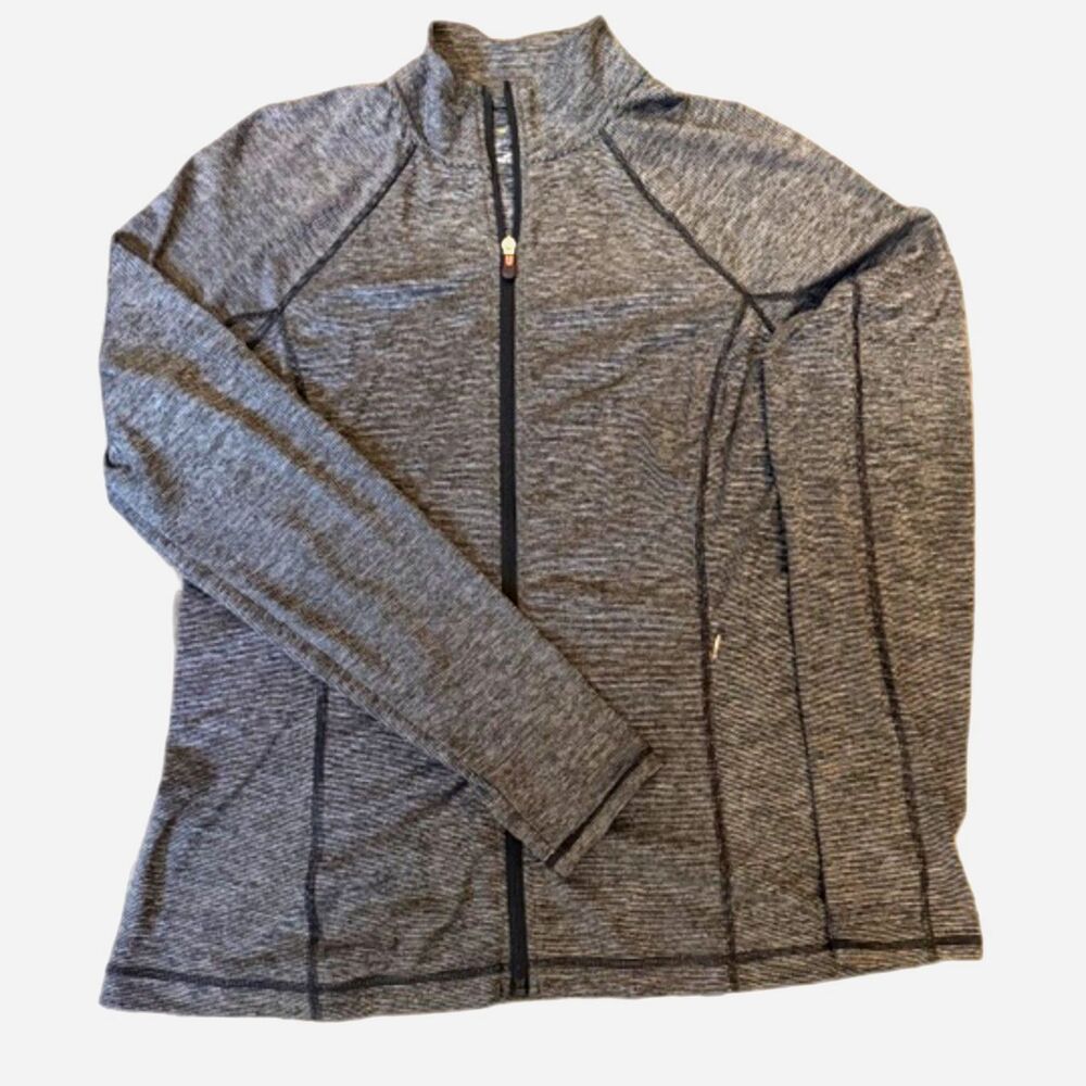 Tek Gear DryTek Zip Up Athletic Jacket Size L Gray Workout Running Top